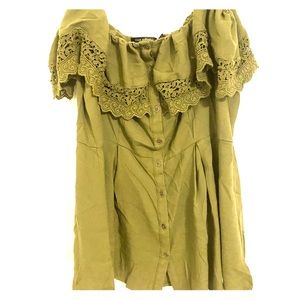 Off the shoulder Olive green top